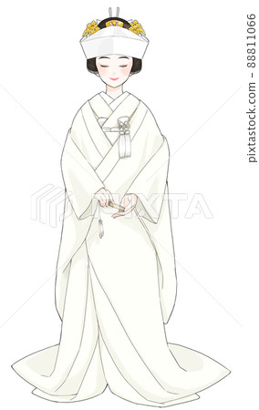 Shiromuku 新娘閉著眼睛和 tsunokakushi 88811066