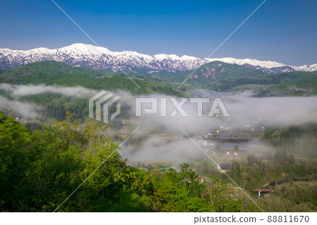 [山形縣飯出山脈]白河湖山的風景 88811670