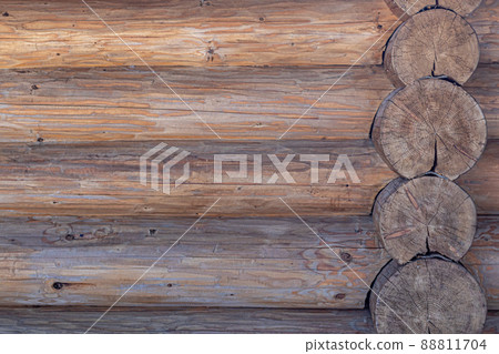Diverse wooden surface. The walls of the houses are made of wood. Boards for background and construction 88811704