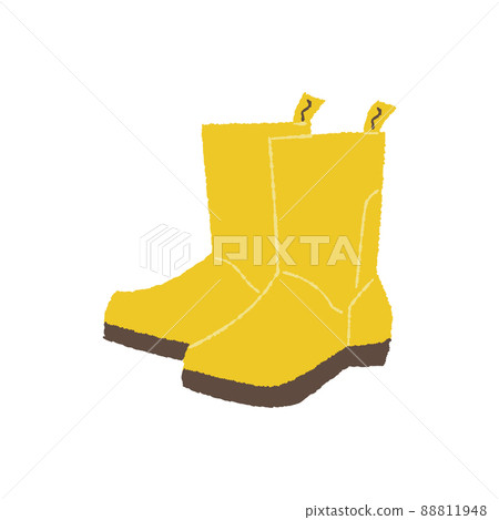 Illustration of yellow rain boots (without main line) 88811948