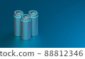 Lithium Battery concept - electrical power supply of rechargeable source - 3D illustration 88812346