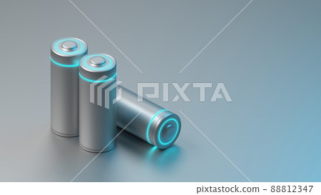 Lithium Battery concept - electrical power supply of rechargeable source - 3D illustration Lithium Battery concept - electrical power supply of rechargeable source - 3D illustration 88812347