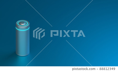 Lithium Battery concept - electrical power supply of rechargeable source - 3D illustration 88812349