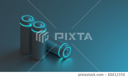 Lithium Battery concept - electrical power supply of rechargeable source - 3D illustration Lithium Battery concept - electrical power supply of rechargeable source - 3D illustration 88812350
