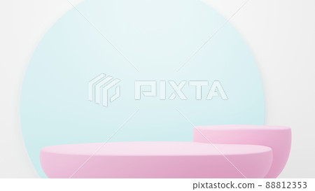 Pink podium with copy space 3D render Pink podium with copy space 3D render 88812353