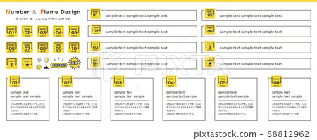Set of numbers and frame design 88812962