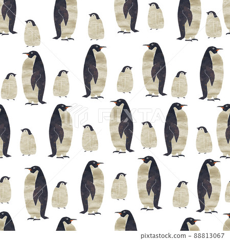 A seamless pattern of birds (penguins). Textile, wallpaper and wrapping paper design. 88813067