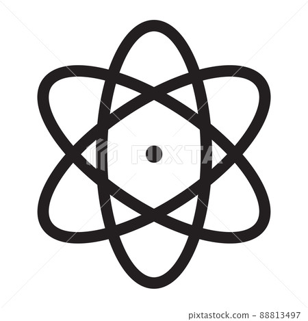Atom icon in outline style on white background. Atom icon in outline style on white background. 88813497