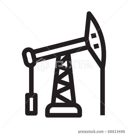 Oil production station icon in outline style on white background. Oil production station icon in outline style on white background. 88813498