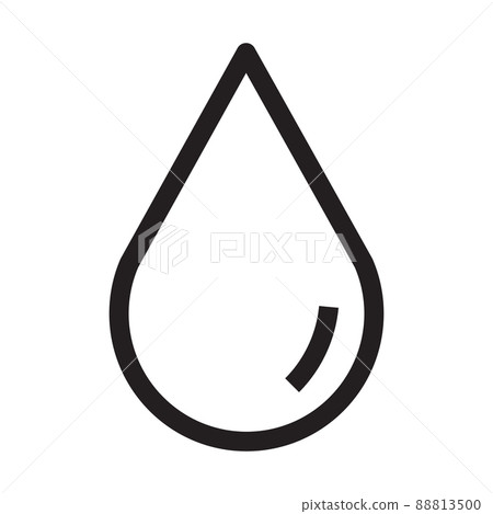 Water or oil drop icon in outline style on white background. 88813500