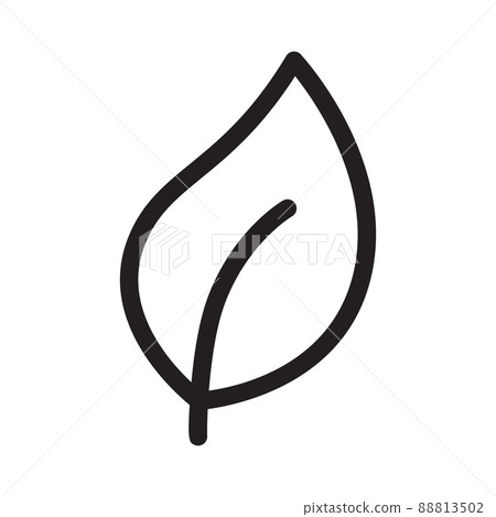 Ecology concept and leaf icon in outline style on white background. Ecology concept and leaf icon in outline style on white background. 88813502