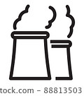Energy nuclear power plants icon in outline style on white background. 88813503