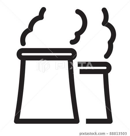 Energy nuclear power plants icon in outline style on white background. 88813503