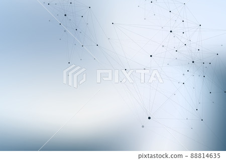 Geometric graphic background molecule and communication. Big data complex with compounds. Perspective backdrop. Minimal array. Digital data visualization. Scientific cybernetic illustration. 88814635