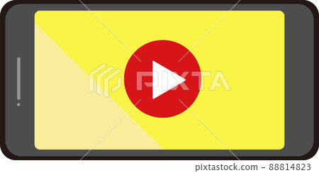 Smartphone-Video playback (landscape) Yellow screen 88814823
