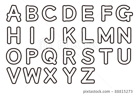 流行字符 白色字符 黑邊 ABC 88815273