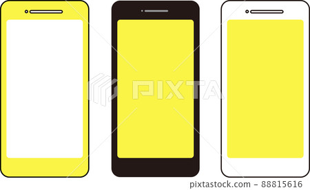 Smartphone yellow white frame icon set Smartphone yellow white frame icon set 88815616