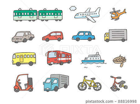 手繪車輛插圖集（彩色） 88816998