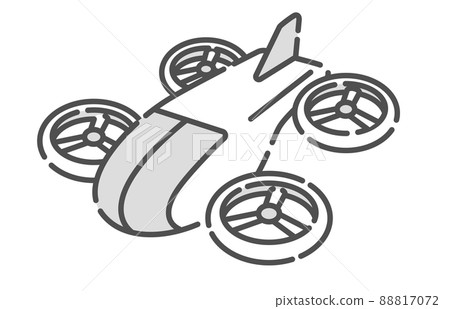 Illustration of a flying car and a flying taxi. Illustration of a flying car and a flying taxi. 88817072