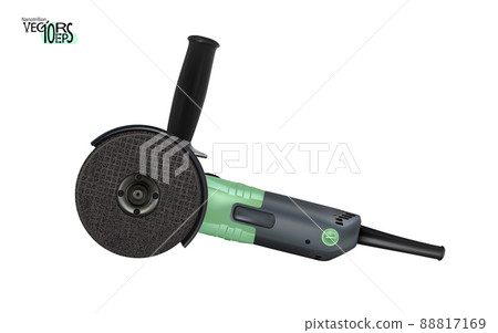 Green angle grinder isolated on white. Vector. 88817169