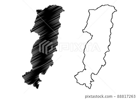 Prato province (Italy, Italian Republic, Tuscany or Toscana region) map vector illustration, scribble sketch Province of Prato map 88817263