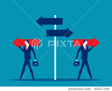 Business team different directions under the street sign 88817390