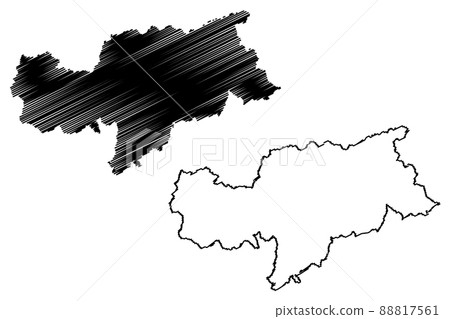 South Tyrol (Italy, Italian Republic, Trentino South Tyrol or Trentino Alto Adige, Sudtirol Autonomous region) map vector illustration, scribble sketch Autonomous Province Bolzano  South Tyrol map 88817561