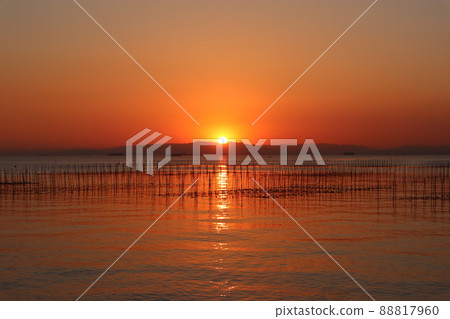 Fishing in the evening, sunset 88817960