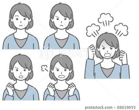 Strength of angry expression Middle-aged woman 88819055