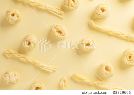 Flat lay top view Pattern milk product. Soft shadow. milk category photo Flat lay top view Pattern milk product. Soft shadow. milk category photo 88819666