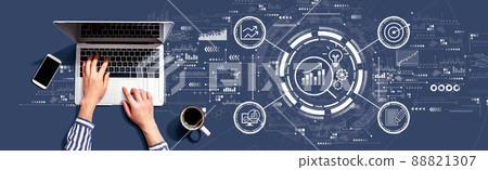 Data Analysis concept with person using laptop 88821307