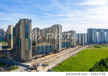 Building construction site. City development. Aerial view Building construction site. City development. Aerial view 88821798