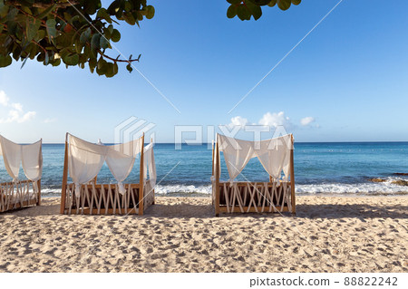 Beach luxury pergola on Caribbean sea view 88822242