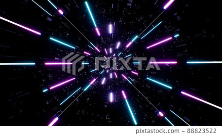 Cyan and Purple Color Neon Light Beam Sci Fi Technology Pattern Background Cyan and Purple Color Neon Light Beam Sci Fi Technology Pattern Background 88823522