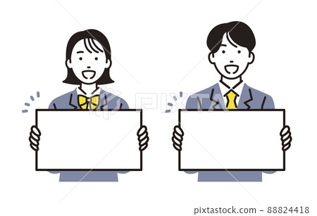 High school boys and girls set with a person whiteboard High school boys and girls set with a person whiteboard 88824418