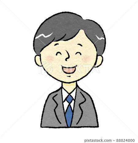 Office worker face icon of a man in a suit Hand-drawn illustration material Smile Office worker face icon of a man in a suit Hand-drawn illustration material Smile 88824800