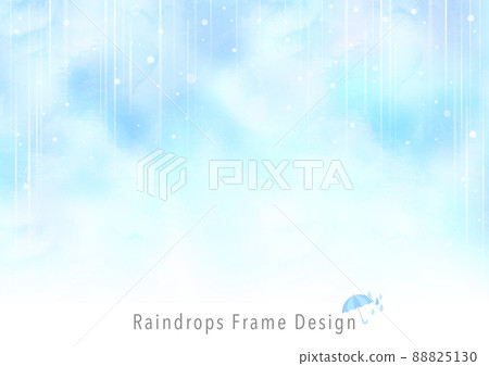 水彩雨季背景框架 88825130