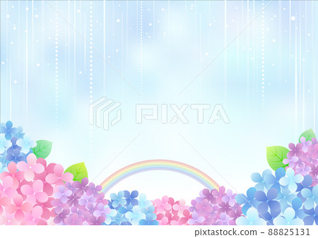 Hydrangea background frame illustration of the rainy season ☆ Many variations 88825131