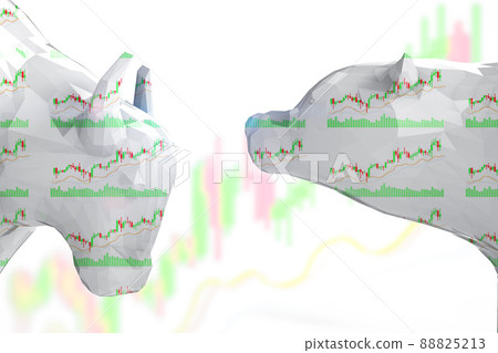 Bull and bear economy concept with bull and bear confront Bull and bear economy concept with bull and bear confront 88825213