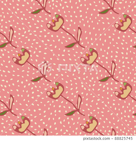 Creative flower seamless pattern. Unusual floral wallpaper. Botanical sketch of field plants. 88825745