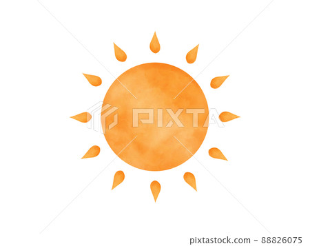 水彩太陽插圖素材 水彩太陽插圖素材 88826075