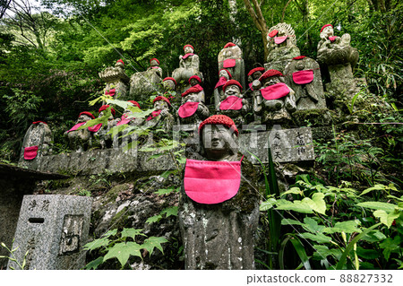 新鮮的綠色山路、水流、藍天、美麗的自然、東京的山間步行 新鮮的綠色山路、水流、藍天、美麗的自然、東京的山間步行 88827332