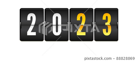 Mechanical flip-flop scoreboard with numbers 2023 88828869