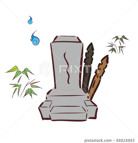 有人類靈魂和笹林的墓碑 有人類靈魂和笹林的墓碑 88828883