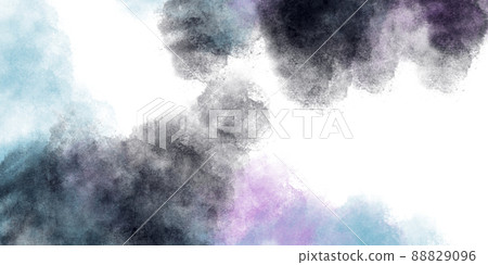 Smoke-like black, light blue and purple watercolor background 88829096