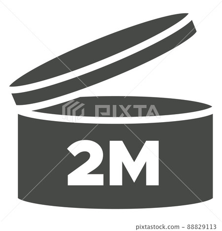 2 m Pao vector symbol. Period after opening icon. Cosmetic open month life shelf. Cosmetic product expiration. 88829113