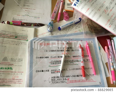 寫滿家庭作業的辦公桌 寫滿家庭作業的辦公桌 88829665