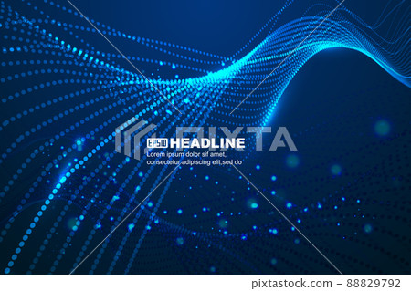 Flowing particles and particle line technology space sense big data background 88829792