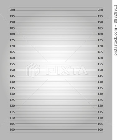 Police mugshot background with centimeters height chart and lighting effect. Photo frame of wanted, arrested or suspect person identity. Photoshoot prop in prison style 88829913