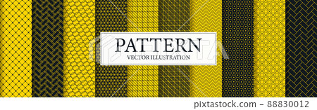 Panoramic patterns 8 pcs set black yellow - Vector Panoramic patterns 8 pcs set black yellow - Vector 88830012